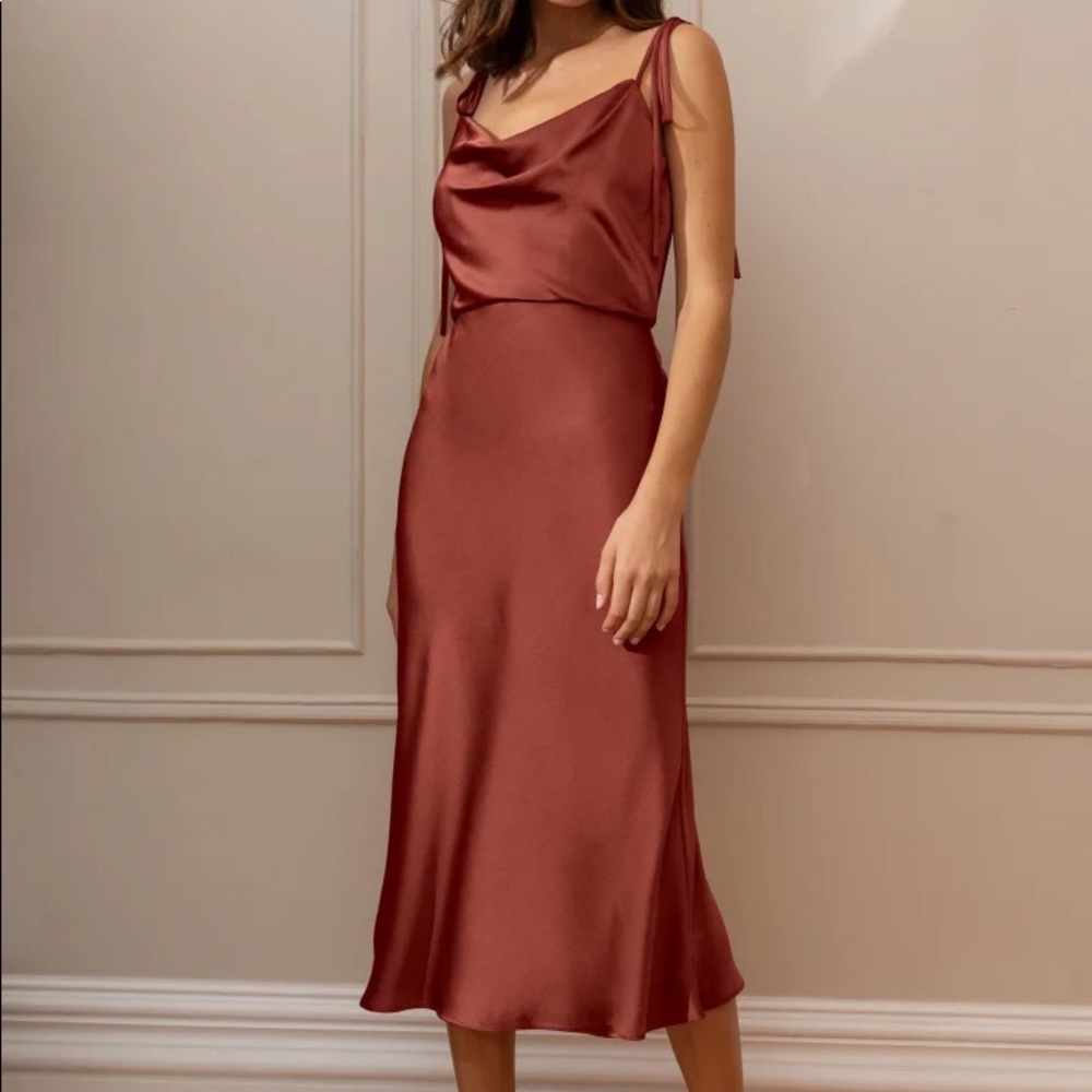 Rust Luxe Satin 120105-Kat Dress